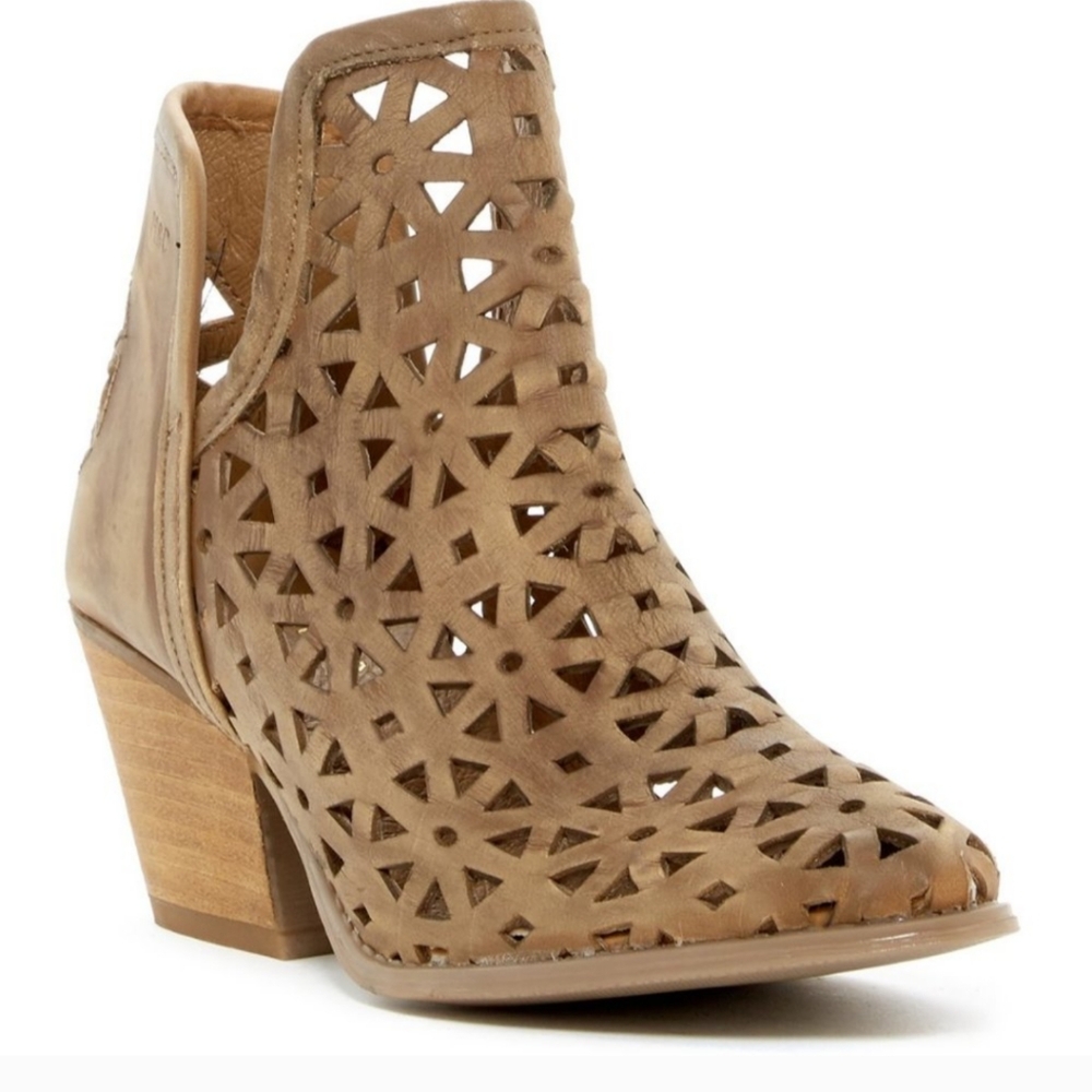 Leather cut out ankle boots